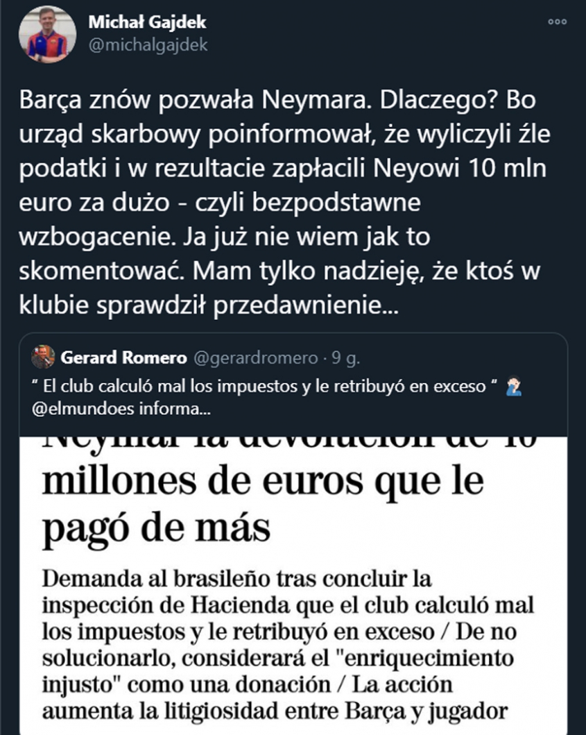Barca chce zwrotu pieniędzy od Neymara! Zapłacili mu za dużo...